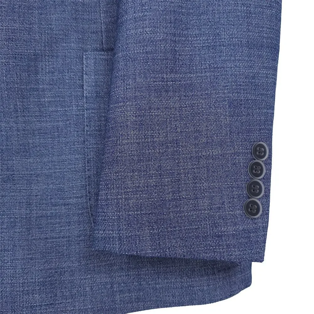 Calvin Klein Mens Slim Fit Sport Coat Blazer 44R Blue Solid Stretch NWOT